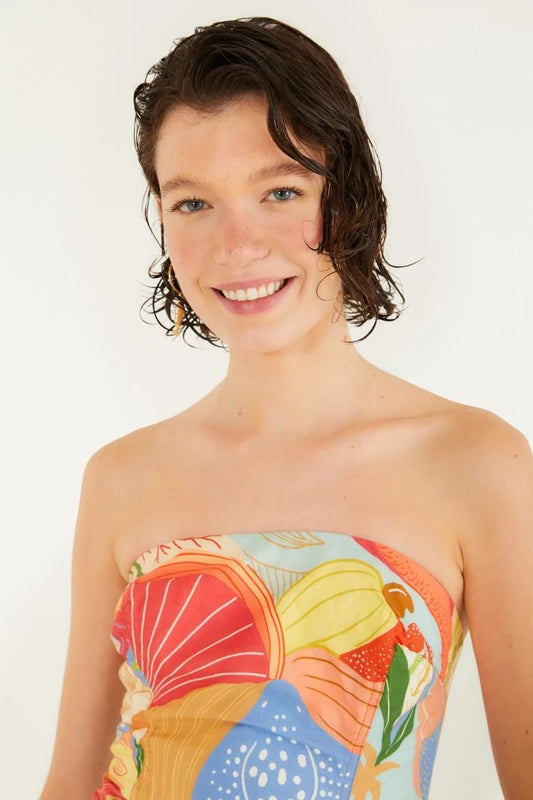 Vestido Longo Estampado Festa De Mar