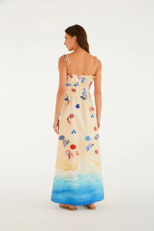 Vestido Cropped Estampado Praia Do Poá