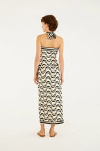 Saia Midi Transpasse Estampada Peixe Copa