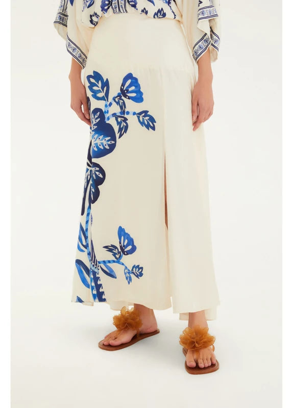 Saia Fenda Estampada Paraíso