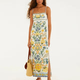 Vestido Longo Estampado Floral Emília