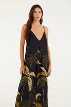 Macacão Estampado Itacaré Preto