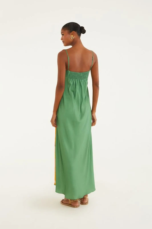 Vestido Longo Reto Estampado Thalia