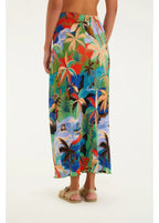 Saia Midi Plissada Estampada Bem Querer