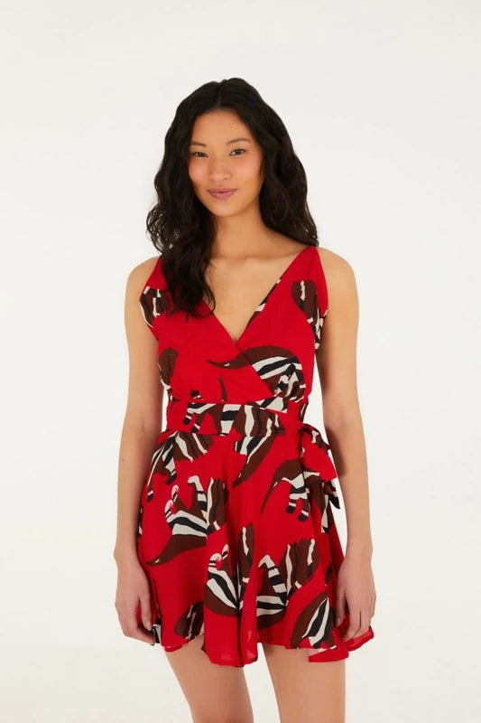 Macaquinho Estampado Tamanduá Vermelho