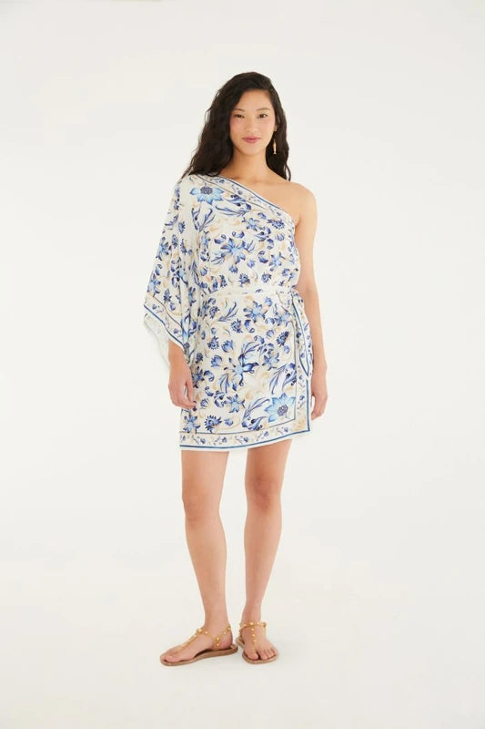 Vestido Ombro Só Estampado Azulejaria