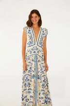 Vestido Cropped Estampado Azulejaria