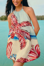 Vestido Curto Balonê Estampado Diário De Verão