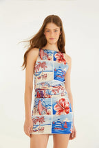 Vestido Curto Estampado Diário De Verão