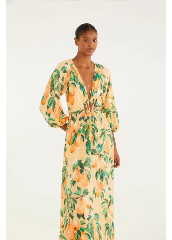 Vestido Longo Estampado Pera Chic