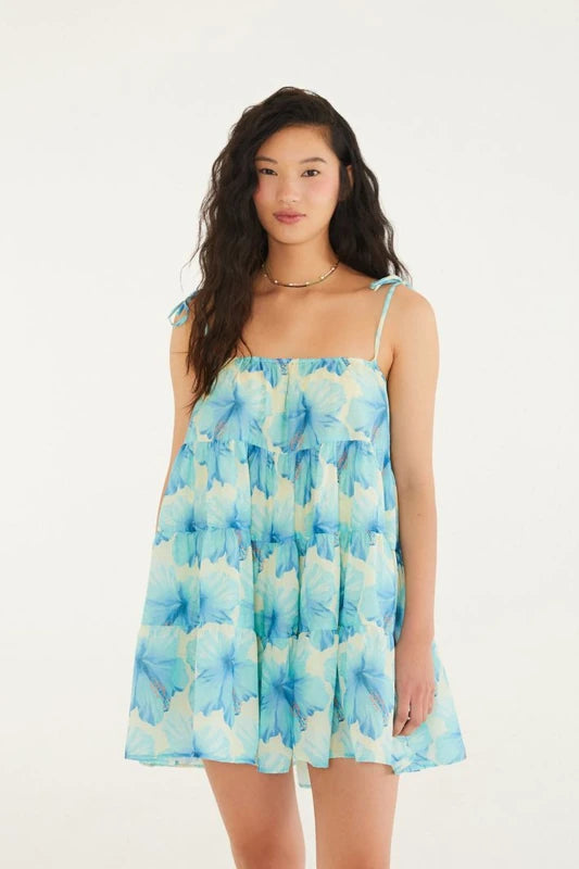 Vestido Curto Estampado Vestida De Flor