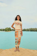 Saia Midi Tule Estampada Souvenir Rio