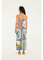 Vestido Sem Alça Estampado Selo Praiano