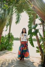 Saia Rosas Estampada Pintadas