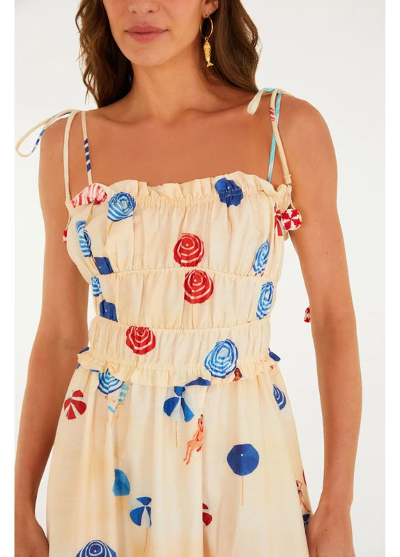 Vestido Cropped Estampado Praia Do Poá