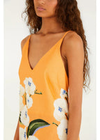 Vestido Longo Alcinha Estampado Buquê