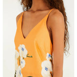 Vestido Longo Alcinha Estampado Buquê