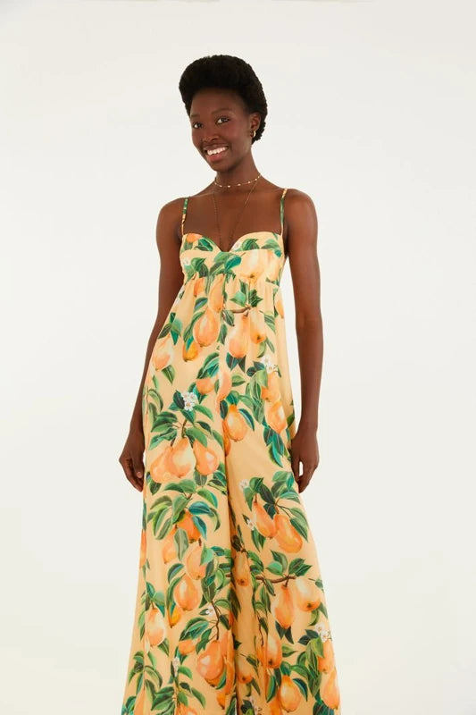 Macacão Estampado Pera Chic