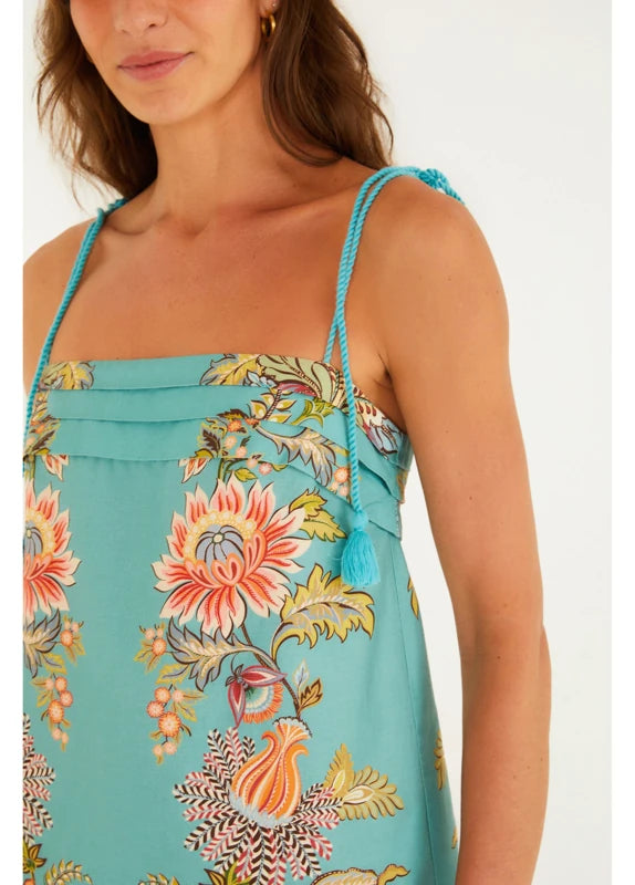 Vestido Curto Estampado Cascata Floral