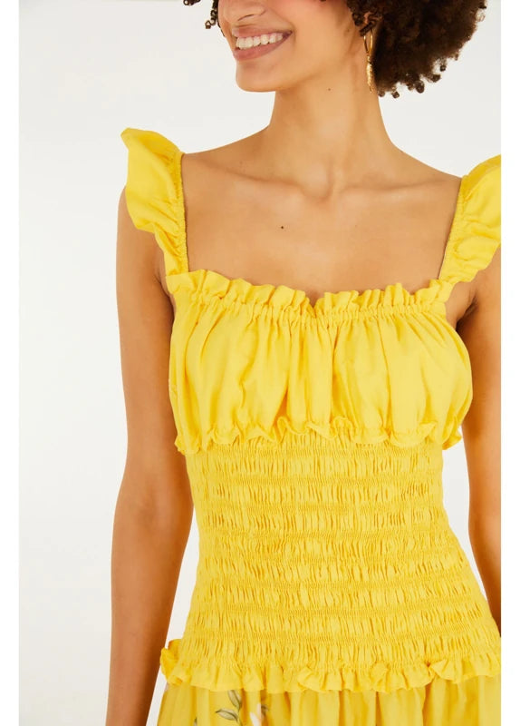 Vestido Cropped Estampado Gabrielle