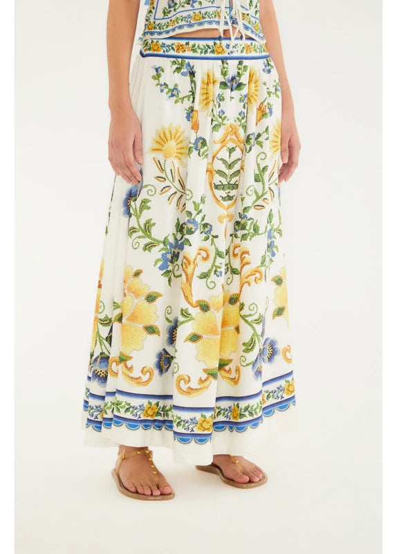 Saia Estampada Floral Emília