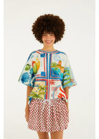 Saia Balonê Estampado Selo Praiano