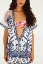 Macaquinho Richelieu Estampado Noite De Pássaro