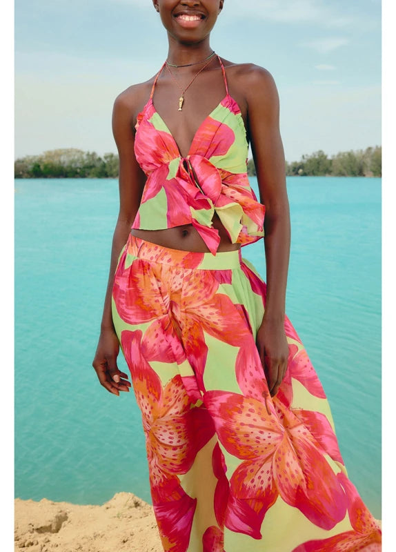 Saia Estampada Lírio Tropical