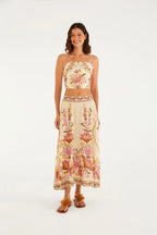 Saia Estampada Jardim Majestoso