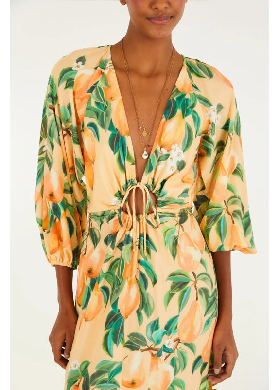 Vestido Longo Estampado Pera Chic