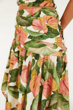 Saia Longa Estampada Antúrio Corrido