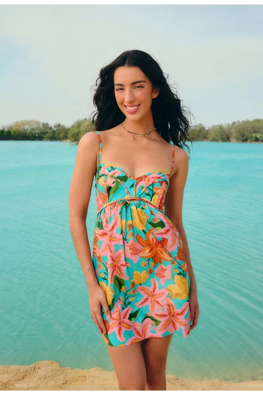 Vestido Curto Estampado Amor De Flor