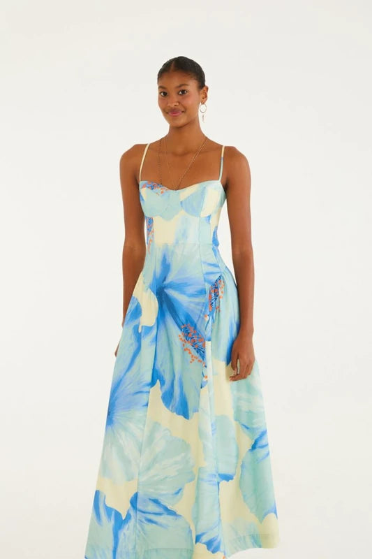 Vestido Cropped Estampado Vestida De Flor