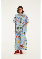 Saia Estampada Tropical Vintage