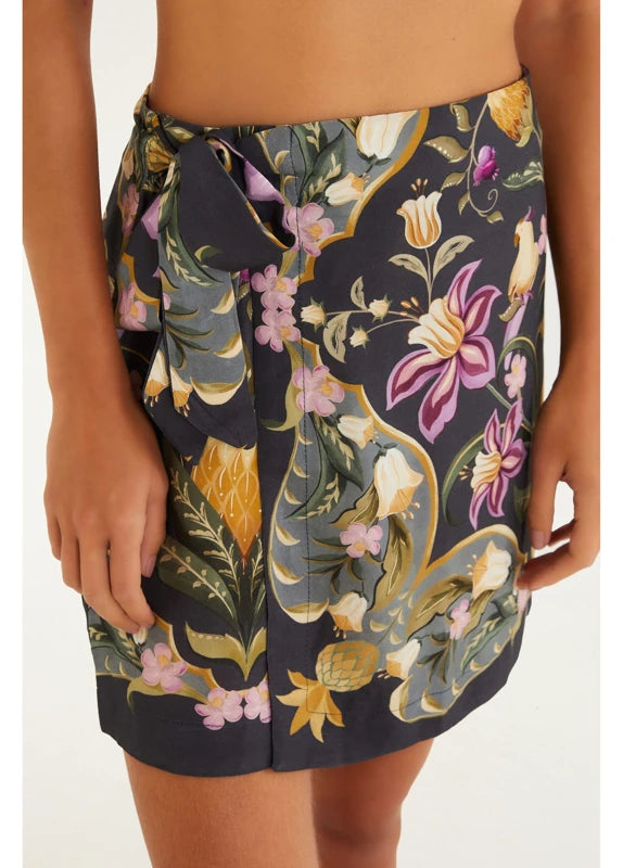 Saia Estampada Lenço Floral Talita