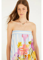 Vestido Curto Balonê Estampado Jardim Floralice