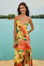 Vestido Tule Estampado Thalia