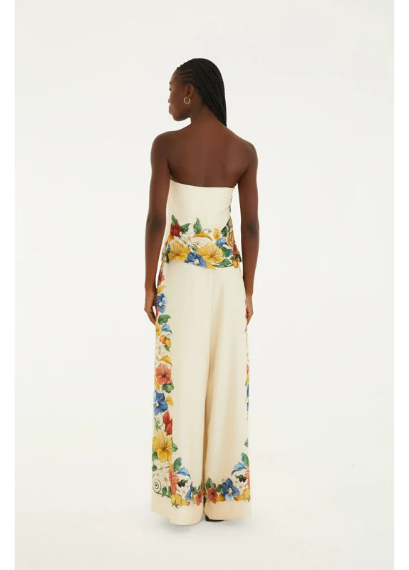 Macacão Sem Alças Estampado Tropicalzinho Lenço