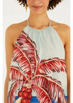 Vestido Curto Balonê Estampado Diário De Verão