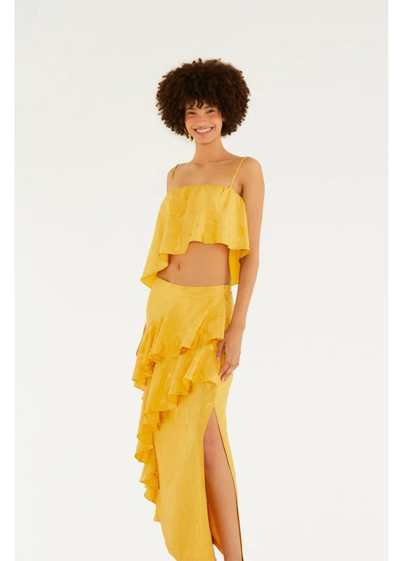 Saia Babado Jacquard