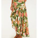 Saia Longa Estampada Antúrio Corrido