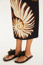 Saia Midi Reta Estampada Amonita