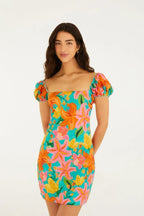 Vestido Curto Estampado Amor De Flor