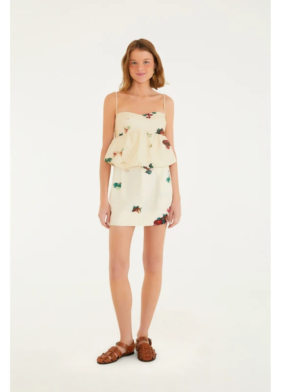 Saia Curta Estampada Coquetel Tropical