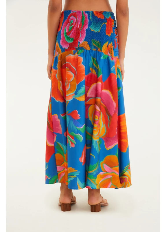 Saia Rosas Estampada Pintadas