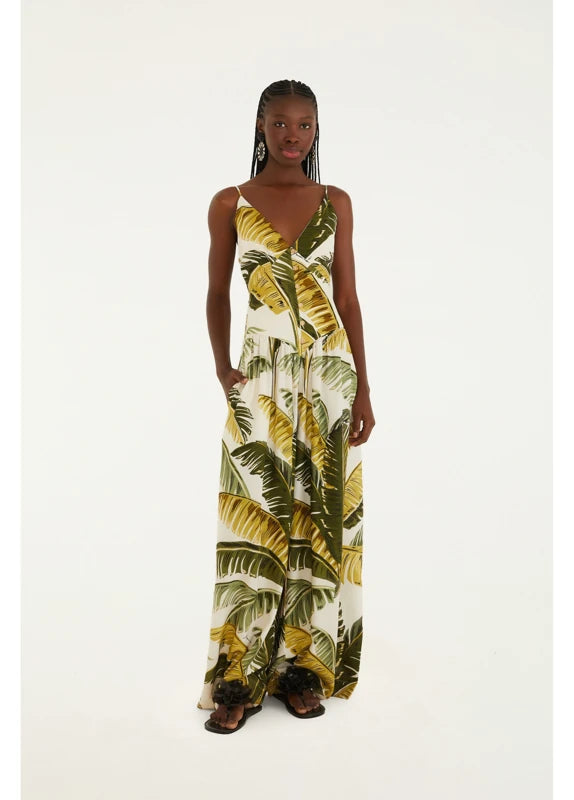 Macacão Pantalona Estampado Trancoso