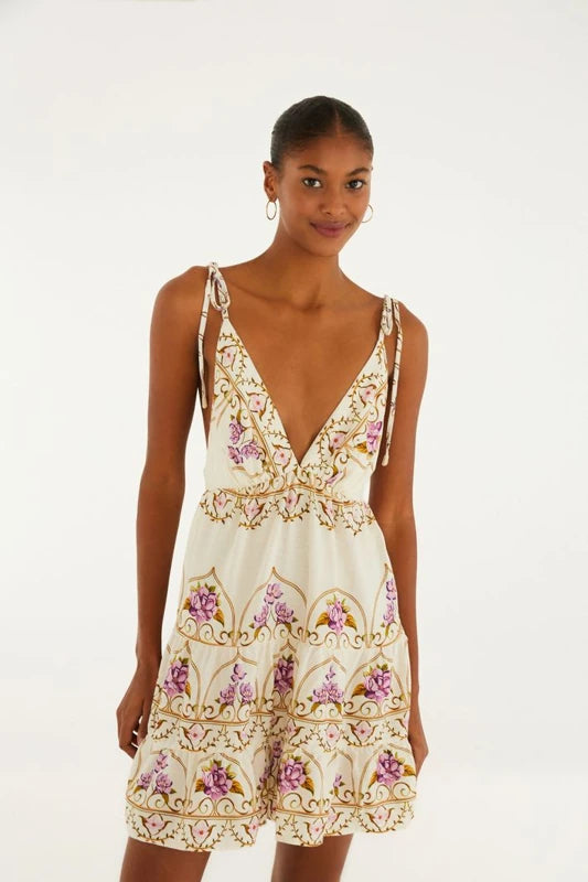 Macaquinho Estampado Poesia De Flor