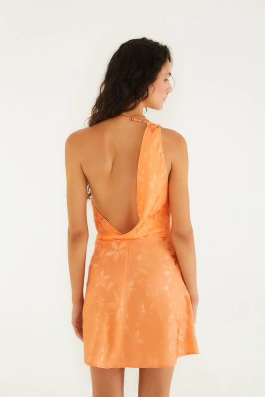 Vestido Decote Estampado Buquê