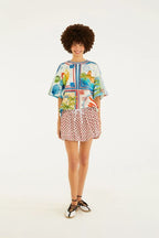 Saia Balonê Estampado Selo Praiano