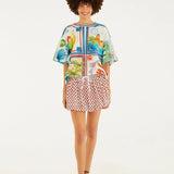 Saia Balonê Estampado Selo Praiano